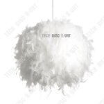 Td� lustre en plumes � boule ronde lumi�re led diam�tre ext�rieur 40 cm hauteur ajustable lumi�re douce ...