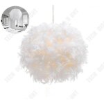 Td� lustre en plume d'oie blanc - d�coration de chambre � coucher pour enfants hall d'exposition - lampe ...