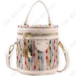 Td mode niche conception sac  bandoulire t arc - en - ciel tricot portable seau en mtal sac messager ...