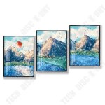 Td� moderne bleu beau paysage suspendu peinture chambre salon peinture � l'huile h�tel appartement triple ...