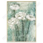 Td� nordique r�tro fleur peinture � l'huile plante verte d�coration peinture salon chambre porche couloir ...