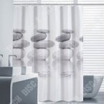 Td� rideau de douche imprim� galet imperm�able / rideau de salle de bains etanche avec 12 anneaux / ...