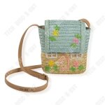 Td� sac de paille pour enfants mignon petite maison broderie vacances photographie accessoires sac � ...