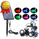 Td� set de 5 spots solaires performants led d'ext�rieur autonomes pour jardin, terrasse, patio - lampe ...