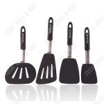 Td� spatule en silicone noire 4 pi�ces spatule de friture flexible en acier inoxydable spatule � steak ...