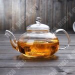 Td thire cafetire de 600 ml en verre rsistant a la chaleur transparente avec couvercle et infuseur ...