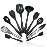 Td�ustensiles de cuisine silicone 10 ensembles louche - p�tes pince ecumoire fouet spatules flexibilit� ...