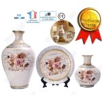 Td� vase d�coration assiette design maison blanc fleur en verre porcelaine argent� mariage c�ramique ...