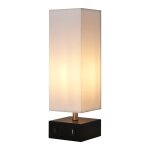 Teamson home - lampe de chevet colette avec port usb et abat - jour blanc
