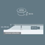 Tece drainline siphon plat, dn 50 �coulement lat�ral, 0, 7l / s, 650000
