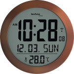 Technoline ws 8038 horloge murale et de table horloge radio - pilot�e rond cuivre