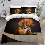 Teckel housse de couette x imprim�� d chien animal parure de lit personnes ado fille enfants microfibre ...