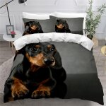 Teckel housse de couette x imprim�� d chien animal parure de lit personnes ado fille enfants microfibre ...