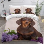 Teckel housse de couette x imprim�� d chien animal parure de lit personnes ado fille enfants microfibre ...