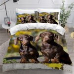 Teckel housse de couette x imprim�� d chien de compagnie parure de lit personnes ado fille enfants microfibre ...