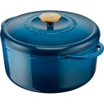 Tefal - cocotte ronde pierre gagnaire fonte �25 cm bleue - bleu