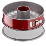 Tefal moule a savarin delibake en acier - � 25 cm - rouge et gris - avec charniere