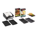 Tefal snack collection sw853d12 - croque - gaufres - 700 watt - inox / noir