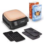 Tefal sw863jf0 gaufrier et appareil � croque - monsieur 700 w noir, abricot