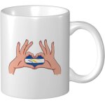 Tenant un drapeau de coeur de la tasse a cafe locale de l'atoll de johnston 11 oz pour la tasse de the ...