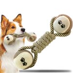 Tennis de jouet de chien, corde de coton durable machant des jouets jouets interactifs de corde @zpc889 ...