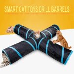 Tente de formation pliable pour chat, 2 / 3 / 4 trous, tunnel d'entra�nement pour chat froiss�, jouet ...