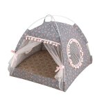 Tente de lit pour animal de compagnie, tipi ferm gnral, hamac confortable avec sols, maison pour chat, ...
