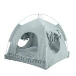 Tente de lit pour animal de compagnie, tipi ferm gnral, hamac confortable avec sols, maison pour chat, ...
