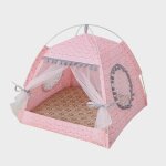 Tente de lit pour animal de compagnie, tipi ferm gnral, hamac confortable avec sols, maison pour chat, ...