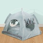 Tente de lit pour animaux de compagnie, tipi gnral ferm, hamac confortable avec sols, maison pour ...
