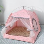 Tente de lit pour animaux de compagnie, tipi gnral ferm, hamac confortable avec sols, maison pour ...