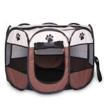 Tente octogonale pliable portable pour animal de compagnie, cage pour chien, chat, parc a chiot, niche ...