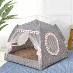 Tente pliable pour chats et chiens, panier pour chaton et chien, coussin de maison mignon, chenil pour ...