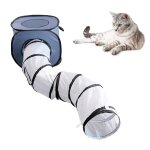 Tente tunnel pliable pour chat 2 en 1, jouet interactif, lit pour animal domestique, cube, intrieur ...