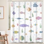 Teppc - 180x180cm dessin animé poisson rideau de douche aquarelle animaux marins plantes aquatiques corail ... Teppc - 180x180cm dessin animé poisson rideau de douche aquarelle animaux marins plantes aquatiques corail ...