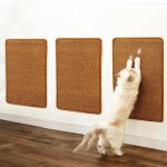 Teppc - lot de 3 tapis griffoirs pour chat en sisal antidrapant 60 x 30 cm avec ruban adhsif, idal ...