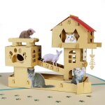 Teppc - carte pop - up 3d en forme d'arbre a chat pour juste parce que je pense a vous, remerciement, ...