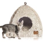 Teppc - chat lit coussin avec oreiller doux lit de chat panier lit lavable en tissu peluche couffin chien ...
