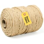 Teppc - corde sisal naturelle 100m x 6mm - corde arbre a chat rsistante pour rparation, griffoir, diy, ...