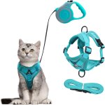 Teppc - harnais pour chat avec laisse enrouleur, anti - eclatement harnais chaton et 5m laisse chat rtractabl ...