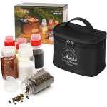 Teppc - pot d'assaisonnement portable, 6 pices bouteille de vinaigre d'huile de sauce de pot, contenant ...