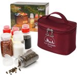 Teppc - pot d'assaisonnement portable, 6 pices bouteille de vinaigre d'huile de sauce de pot, contenant ...
