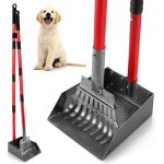 Teppc - ramasse crotte chien, pelle a crotte pour chien en mtal, longue poigne en acier inoxydable ...