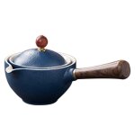 Th�i�re en c�ramique avec poign�e en bois, pot a poign�e lat�rale, kung fu oolong filtre, machine a th� ...