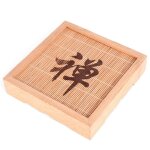 Thire carr rtro de style chinois, 1 pice, tapis de tasse en bambou, plaques d'affichage d'anneau ...