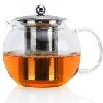 Intirilife thire avec filtre en clair - 800ml tisanire en verre borosilicat avec poigne rsistante ...
