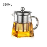 Th�i�re a fleurs carr�es avec ecran filtrant, th�i�re en verre borosilicate r�sistant a la chaleur, combinaiso ...