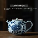 Thire en porcelaine bleue et blanche, thire chinoise rtro en cramique, thire simple, machine ...