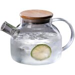 Thire en verre transparent avec degr de chaleur, grande thire transparente, bouilloire a th a fleurs, ...