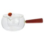 Thire en verre transparent avec ppoigne en bois, grande thire kung fu transparente, rsistante a ...